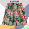 Pantalones de Playa de Marca de Moda para Hombre Verano Casual Estampado Retro Holgados y Se Pueden Lanzar al Agua Playa Seda de Hielo Secado Rápido Pantalones de Cinco Puntos