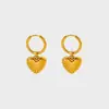 Pendientes de Aro Dorados con Textura de Abanico y Colgante de Concha de Acero Inoxidable Chapado en Oro de Venta Caliente Transfronteriza, Pendientes de Lujo Ligero para Mujer al por Mayor