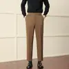 Otoño Invierno 2026 Pantalones Gruesos para Hombre Estilo Coreano Modernos Rectos Holgados Versátiles Casuales Pantalones de Traje de Lana Engrosados