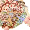 Coleção de adesivos de paisagismo de cena em miniatura de desenho animado esta cabana tridimensional meninas crianças educativo diy adesivos para diário manual