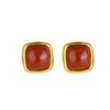 Pendientes de plata S925 con incrustaciones de jade hetiano, jaspe rojo del sur, cubo de cera de abejas, azúcar, pendientes cuadrados simples naturales, venta al por mayor, exquisitos