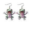 Pendientes de Acrílico 2D de Rana Lindos y Originales de Venta Caliente Transfronteriza con Diseño Divertido y Creativo Pendientes de Acrílico de Animal
