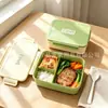 Lonchera para bebé de tres compartimentos de plástico con cierre a presión lonchera infantil recipiente para salsa lonchera bento