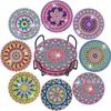 Venda quente transfronteiriça porta-copos de pintura de diamante moldados acrílico Mandala Porta-copos de carro de Natal Fábrica de pintura de diamante