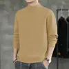Camiseta Base de Forro Polar Doble Cara con Cuello Semi-Alto, Talla Grande para Hombre Otoño e Invierno 2025, Prenda Interior y Exterior de Manga Larga