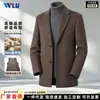 Abrigo de Hombre para Otoño e Invierno con Forro Interior Desmontable, Cuello de Solapa, Casual de Negocios, Engrosado, Cálido, Abrigo de Lana de Doble Cara