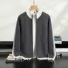 Nuevo Suéter de Cachemira para Hombre Otoño/Invierno 2026, Cárdigan de Punto Grueso Versátil con Cuello Alto y Cremallera