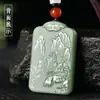 Atacado de fábrica Pingente de Jade Jade Jade Lótus Guanyin jade azul e branco dupla face esculpido garrafa pura Pingente de jade Guanyin