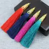 9,5cm Liga Pagode Borla Poliéster Brilhante Liso Franja Traje Antigo Hanfu Placa de Peito Acessório Pingente Estilo Antigo