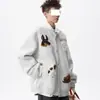 Cardigan Grueso Retro Trendy Bordado de Toalla para Hombre de Primavera y Otoño Marca Trendy Chaqueta Abrigo Casual Versátil para Pareja