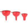 Embudo pequeño de silicona plegable para dispensar líquidos de grado alimenticio, embudo para aceite, vinagre y vino, juego de tres piezas, venta al por mayor
