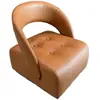 Taburete con Ruedas Giratorias, Silla Móvil para Uso en Casa, Taburete Bajo con Respaldo para Sala de Estar