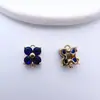 Accesorios para Joyería DIY Cobre Chapado Conserva el Color Zircón Multicolor Flor Pequeña Colgante Doble Collar Pulsera Hechos a Mano Accesorios Venta al Por Mayor