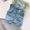 Chaleco de Primavera Nuevo Estilo Japonés para Niños Sin Mangas Dibujos Animados Circo Casual con Cremallera Chaleco 7007