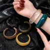 Pulseira Aberta de Acrílico Manchada Retrô Europeia e Americana Nicho Moda de Alto Padrão Luxo Acessível Pulseira Dopamina para Mulheres