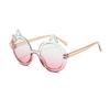 2024 Nuevas gafas de sol bicolores de una pieza para niña, gafas de moda con orejas de caramelo, gafas de sol de color caramelo de dibujos animados