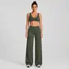 Conjunto de Roupas de Yoga Transfronteiriço para Mulheres, Conjunto de Top de Yoga Esportivo Fitness em Forma de U e Regata Casual Bonita para Corrida com Decote em V Profundo