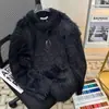 Suéter Americano de Cuello Redondo para Hombre Otoño e Invierno Casual Perezoso Diseño Metálico Marca de Moda Suéter de Punto Cálido Chaqueta de Felpa Imitación de Visón
