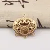 Pingente de Cobre Puro Vazado Caractere "Fu" Cadeado Pequeno Dupla Face Peça Multi-Penduricalho Estilo Antigo Acessório para Colar Pulseira Joias Materiais