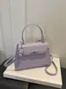 Bolso cuadrado pequeño de moda, nueva colección 2026, bolso de hombro liso, bolso de mujer de alta calidad, con patrón de cocodrilo, bolso cruzado simple y versátil