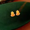 Conjunto de Joias de Pérola de Cabacinha Banhado a Ouro Real 18K, Brincos Modernos e Exquisitos em Novo Estilo Chinês, Brincos de Luxo Leve e de Alta Qualidade