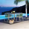 Jardín de patio de villa al aire libre mesa y silla de ratán de ocio al aire libre modelo de sala de diseño B & B aleación de aluminio cuadrado comida