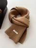 Bufanda Nueva de Lana Pura Otoño e Invierno Cachemir 100% Australiano Color Sólido Versátil Pareja Calentador de Cuello Tejido Cálido de Invierno para Mujeres