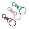 Pintura de color cadena de perro llavero pintura color caramelo anillo abierto cadena de langosta llavero anillo accesorios de joyería DIY
