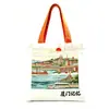 Bolsa de Lona de Guangzhou Padrão de Logo Personalizado Bolsas de Lona para Viagem Atacado Bolsas Tote para Presente Promoção de Turismo Cultural Personalização