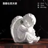 Figura de Ángel Personaje Nórdico de Resina Niño y Niña Rezando y Pensando Decoración para Sala de Estar Estantería Decoración del Hogar Regalo