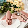 Servilleta de Tela de Satén Sedas y Satines Poliéster Suave Hotel Lujo Decoración de Mesa Boda Navidad Venta al por Mayor Tela Transfronteriza