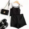 Shorts de Traje para Mujer con Forro de Polar, Novedad Primavera 2026, Cintura Alta, Negros, Estilo Americano, Adelgazantes, de Corte A