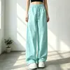 Pantalones anchos ligeramente arrugados, nuevo estilo de verano, ultradelgados, de secado rápido, color liso, adelgazantes, pantalones casuales, versátiles, protección solar, pantalones de aire acondicionado