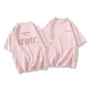 Camisetas de Algodão Puro de Manga Curta para Casais, Camisetas com Estampa de Letras, Soltas, Estilo Preguiçoso, Efeito Emagrecedor, Gola Redonda, para Mulheres Modernas