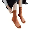 Calcetines para Mujer Estilo Japonés Color Sólido Longitud Media Algodón Cuatro Estaciones Ins de Moda Calcetines para Apilar Corea del Sur Delgados Combinan con Todo Calcetín Calcetines de Longitud Media para Mujer
