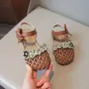 Sandalias tejidas de punta cerrada para niñas, Zapatos de princesa estilo pastoral para niños, Nuevos zapatos de vestir individuales elegantes para bebés niñas, Verano 2026