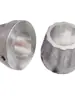 Máquina de sopro de filme para fazer sacos com tampas de alumínio nas extremidades, usada para coletar e dispensar material, com uma parte superior de filme, um cone de coleta e um tubo de papel para as tampas de alumínio