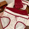 Gernabai Fu~ Algodão Puro Tipo 7A Comprimento Estendido Vermelho Retrô Calcinhas Triângulo de Alta Elasticidade para Boa Sorte no Ano de Nascimento, Adequadas para Meninas Jovens e Casamentos