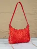 Tela con estampado de rosas estilo coreano estética moderna de moda nueva sensación de alta gama bolso tote de un solo hombro de rosa bolso de axila
