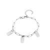 Pulseira de Moda Europeia e Americana Bestie com Pequeno Coração de Pêssego Gravado Pulseira Dourada Personalizada para Namorada Pulseira de Aço Inoxidável com Nome Gravado