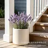Maceta decorativa rellenable integrada por moldeo por soplado, maceta de plástico cilíndrica para sala de estar, jarrón decorativo para plantas artificiales