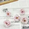 Cabezas de flores de rosa mini simuladas de 4 cm, tocados florales, guirnaldas, accesorios de decoración para horquillas, materiales hechos a mano para manualidades, capullos de flores