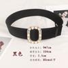 Cinturón de Tela de Gamuza para Mujer Ancho Decoración de Pedrería Sello de Cintura Versátil Accesorios para Abrigo de Lana de Gamuza Cinturón para Chaqueta de Traje