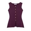 Explosões Transfronteiriças AliExpress Moda ZR Novo Estilo Europeu e Americano Colete Colete Top de Colete de Botão Dourado de Agulha Plana Feminino