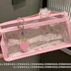 Estuche Transparente Súper Lindo de Panda de Fresa Estilo Ins de Alto Valor para Estudiantes Gran Capacidad Almacenamiento de Papelería Estuche