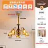 Candelabro vintage estilo francés para sala de estar, candelabro principal retro de madera maciza para el recibidor, candelabro de bambú con estética de la dinastía Song, candelabro con forma de calabaza, candelabro de hierro forjado