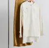 Nueva Camisa Estampada de Estilo Nacional Chino con Cuello Redondo Botonada, Top de Acetato de Gama Alta, Ropa Exterior Femenina Primavera/Verano 2026