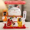 Enfeite de Gato da Sorte em Cerâmica com Braços que Acenam Automaticamente para Mesa de Escritório, Decoração de Casa, Peça Decorativa Pequena Criativa e Fofa para Presentes de Inauguração