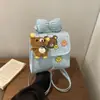 Mochila transfronteiriça fofa com tema de urso para estudantes do sexo feminino, mochila externa para meninas de alto valor estético, bolsa de livros de desenho animado para o dia a dia