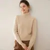 Suéter de cachemira Bai Cai Rong 2026 para mujer con mangas raglán, diseño de cuello alto y un ajuste holgado, suave y cómodo